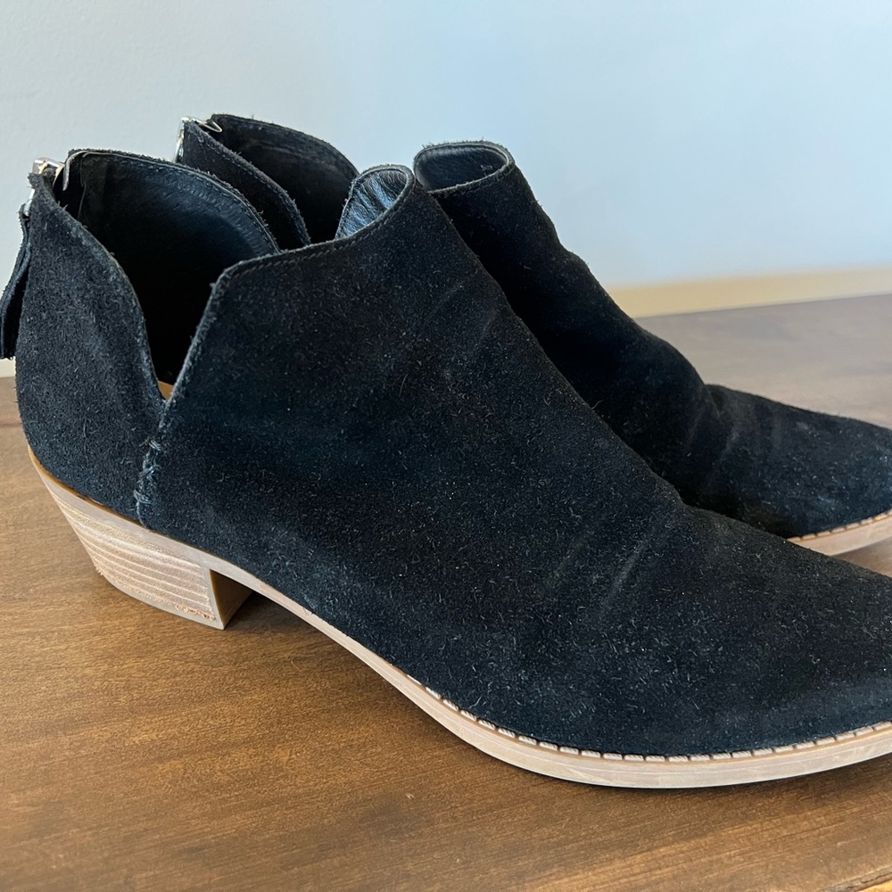 BP Womens Black Suede Leather Ankle Boots